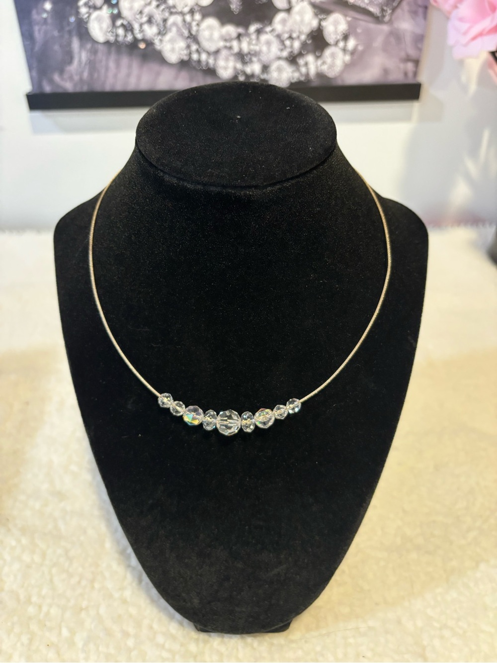 Swarovski Clear Crystal Bead Collar Necklace